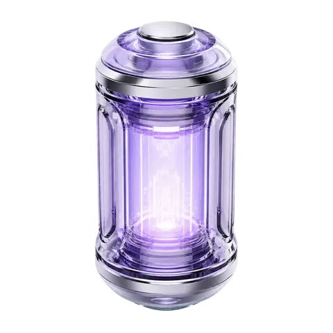 Cápsula cromada com luz violeta presa por dentro